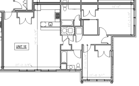 Floor plan for 2 beds, 2 baths, 1324 sqft